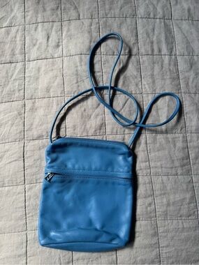 Blue Crossbody Leather Shoulder Bag